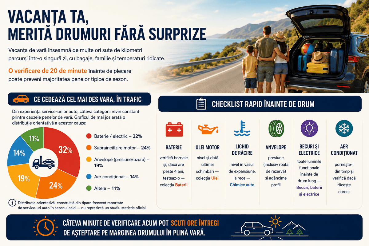 Checklist pregătire mașină pentru vacanța de vară - revizieautomoto.ro