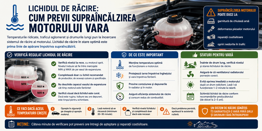 Lichidul de răcire: cum previi supraîncălzirea motorului vara - revizieautomoto.ro