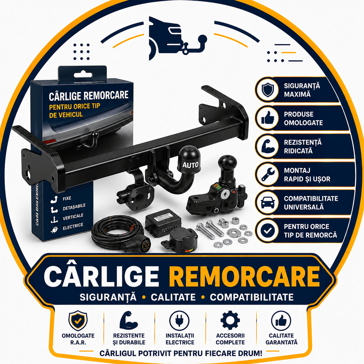 Carlige remorcare - revizieautomoto.ro