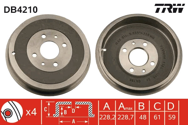 Tambur frana DB4210 TRW