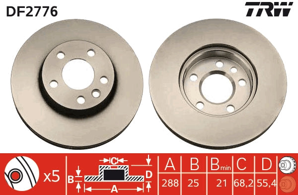 Disc frana DF2776 TRW
