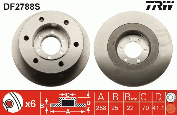 Disc frana DF2788S TRW