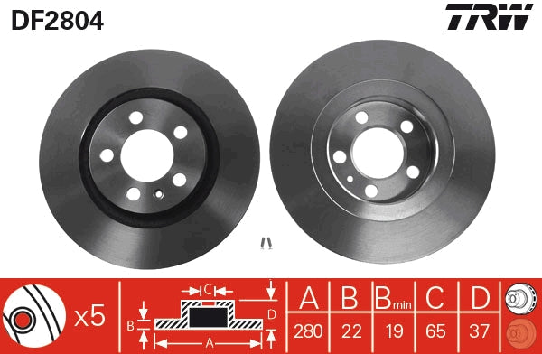 Disc frana DF2804 TRW