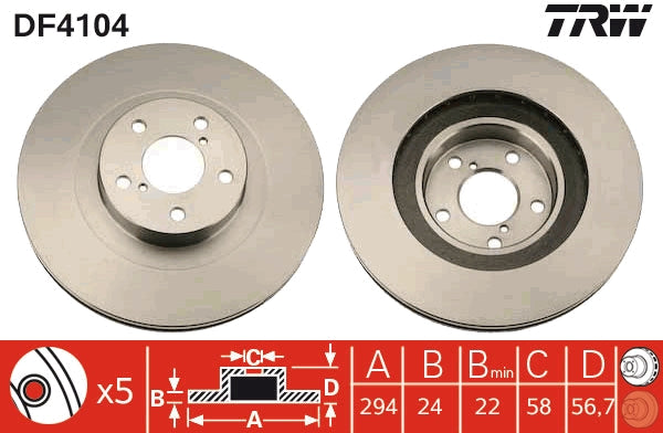 Disc frana TRW DF4104