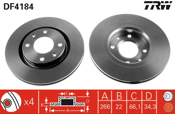 Disc frana DF4184 TRW