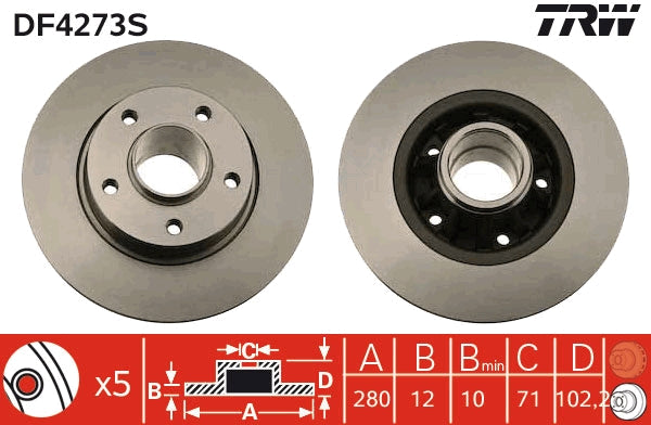 Disc frana DF4273S TRW
