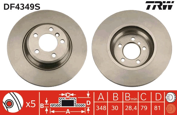 Disc frana DF4349S TRW