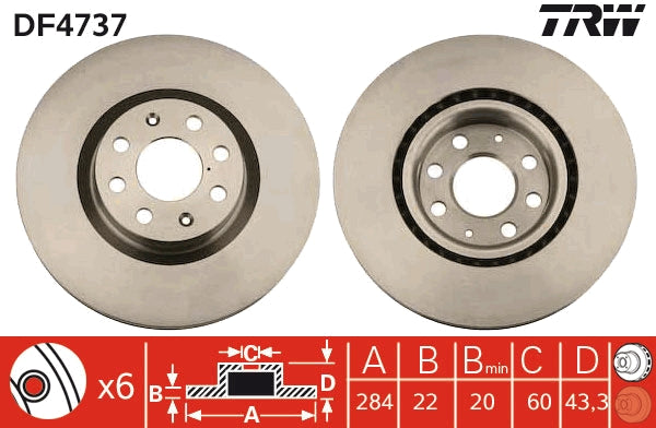 Disc frana DF4737 TRW