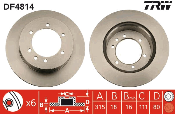 Disc frana DF4814 TRW