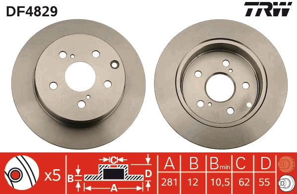 Disc frana DF4829 TRW