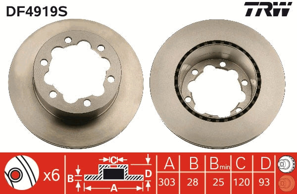 Disc frana DF4919S TRW