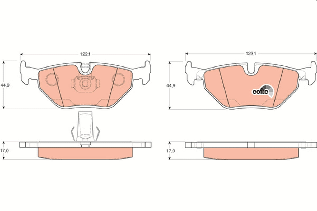 set placute frana,frana disc GDB1265 TRW