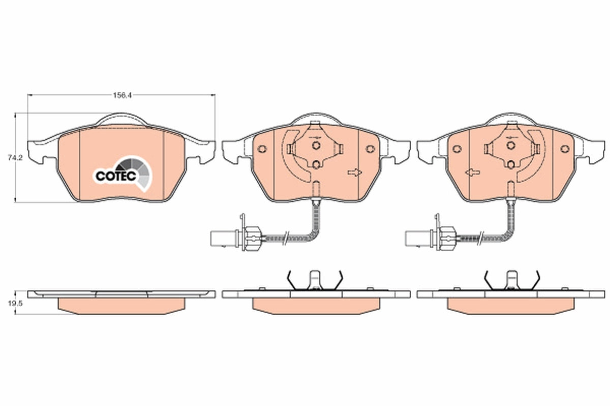set placute frana,frana disc GDB1307 TRW