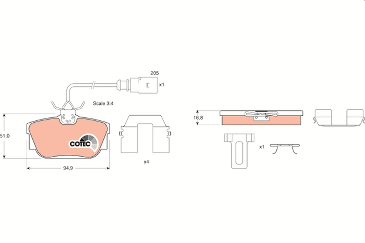 Set placute frana TRW GDB1369