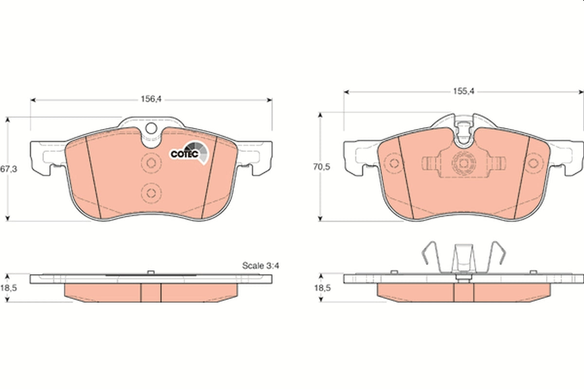 set placute frana,frana disc GDB1374 TRW
