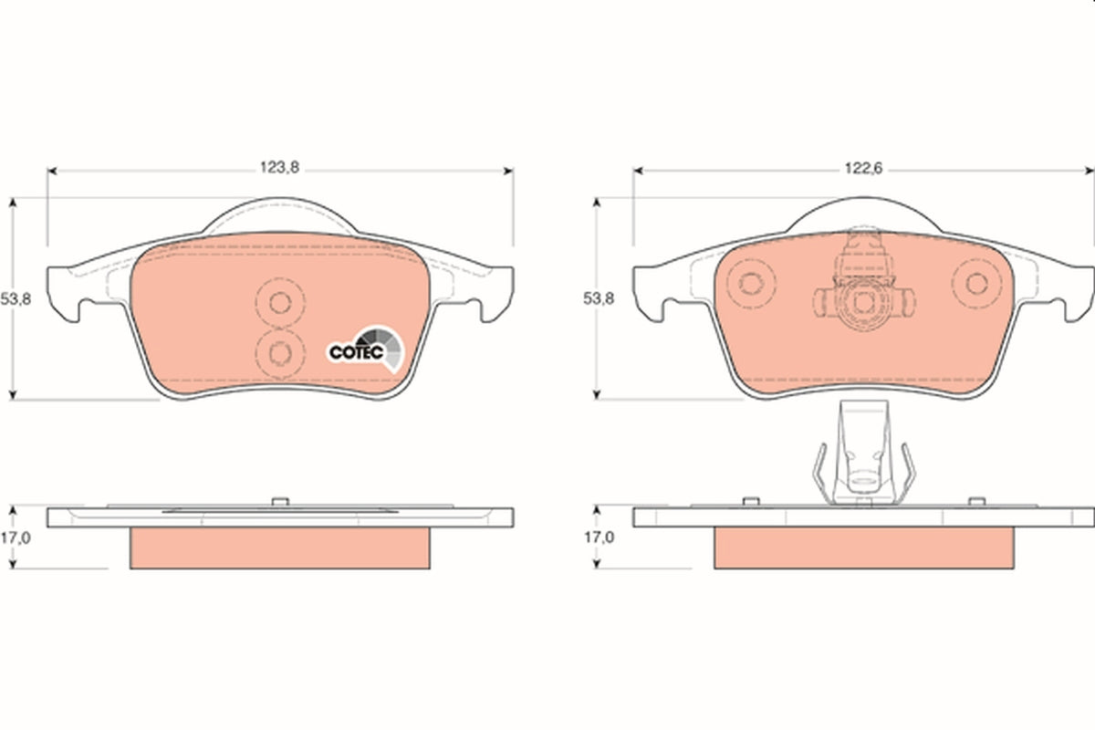 set placute frana,frana disc GDB1389 TRW