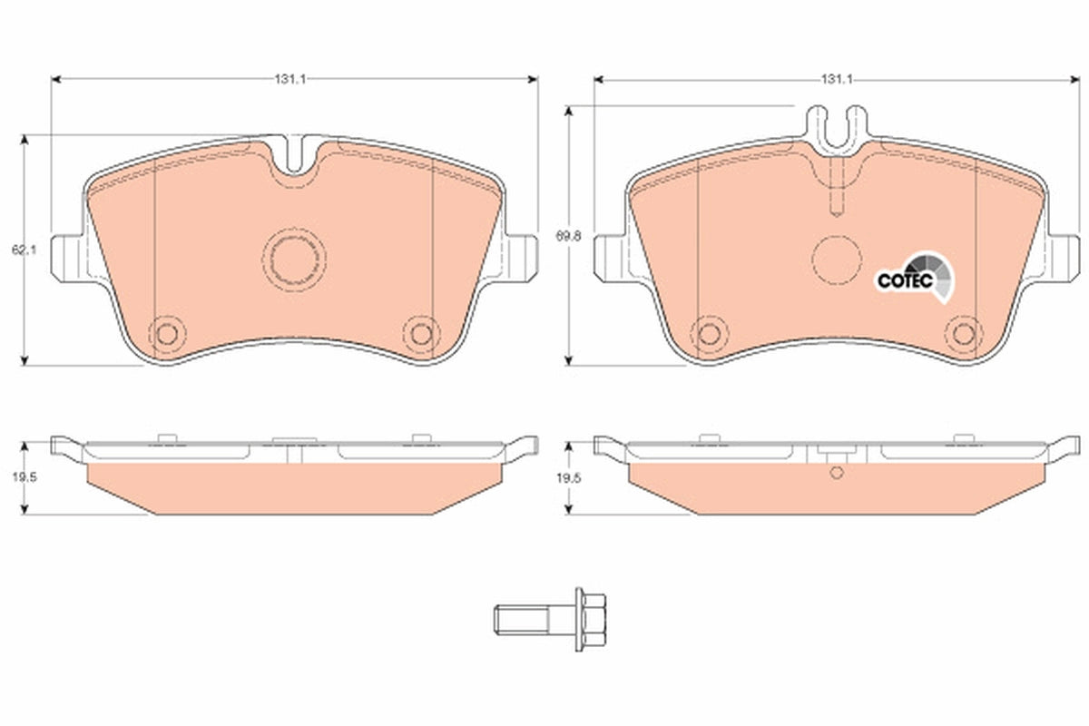 set placute frana,frana disc GDB1413 TRW