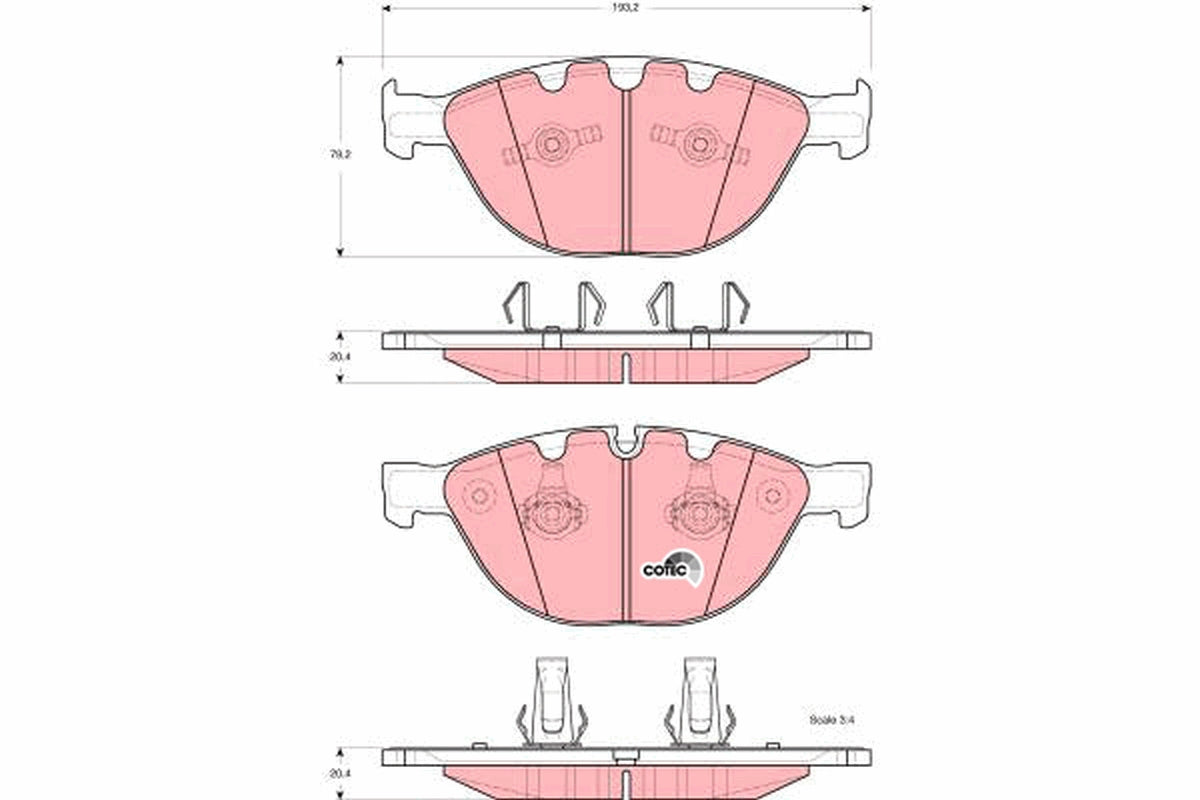 set placute frana,frana disc GDB1558 TRW