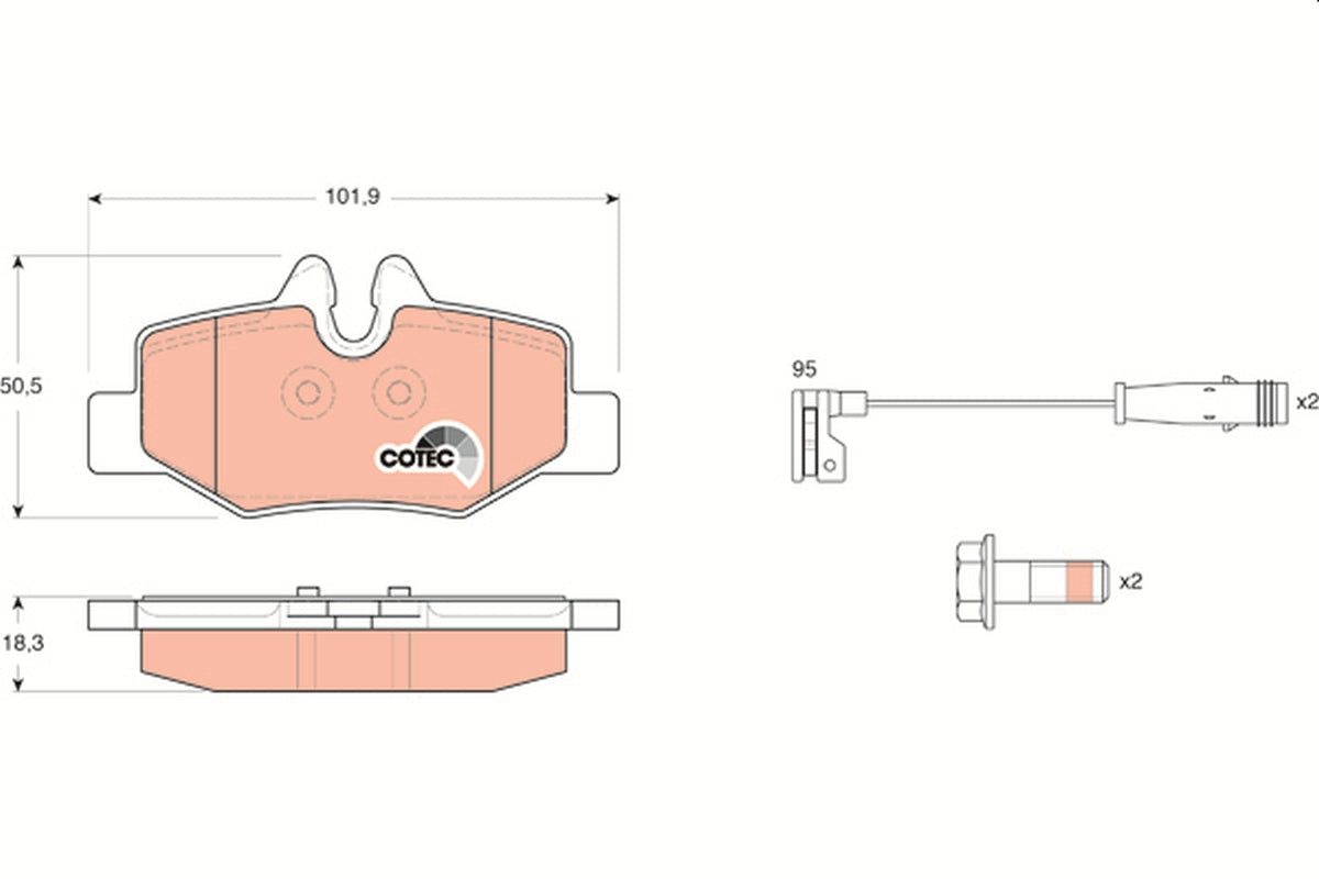 set placute frana,frana disc GDB1601 TRW