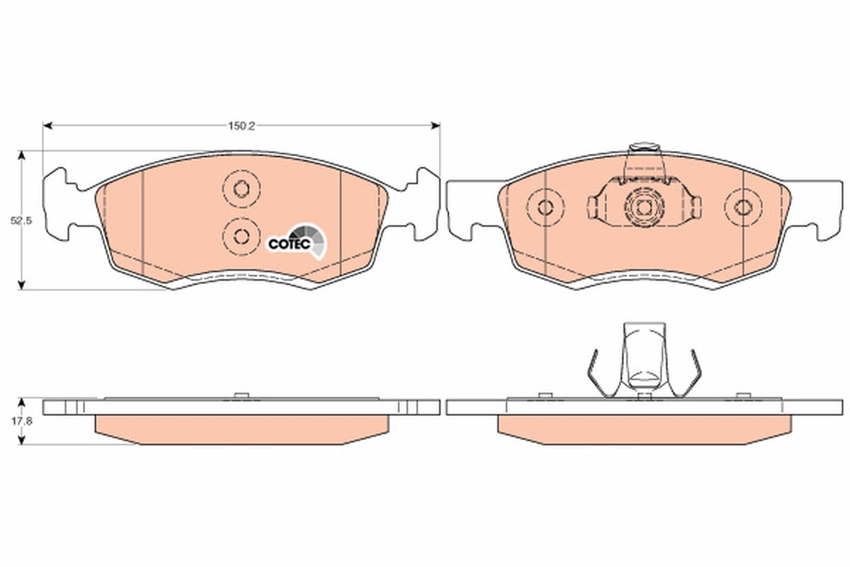 set placute frana,frana disc GDB1749 TRW