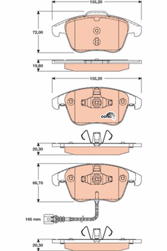 set placute frana,frana disc GDB1762 TRW