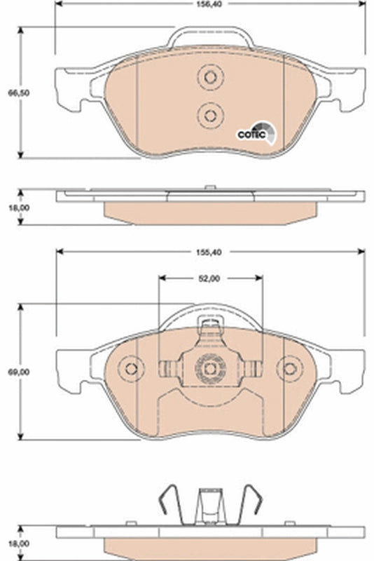 set placute frana,frana disc GDB1787 TRW