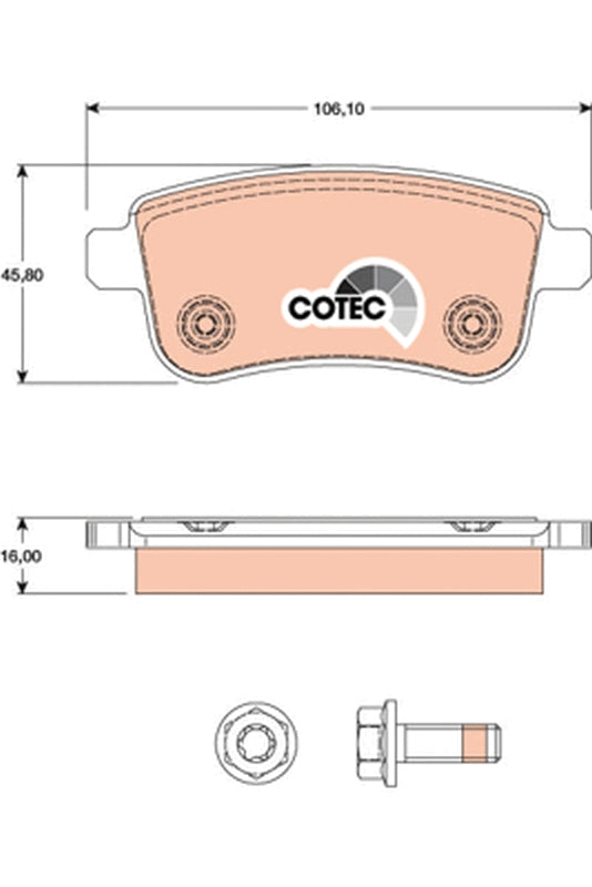 set placute frana,frana disc GDB1791 TRW