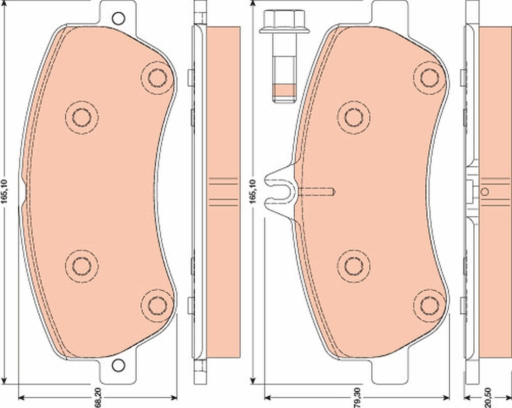 set placute frana,frana disc GDB1798 TRW