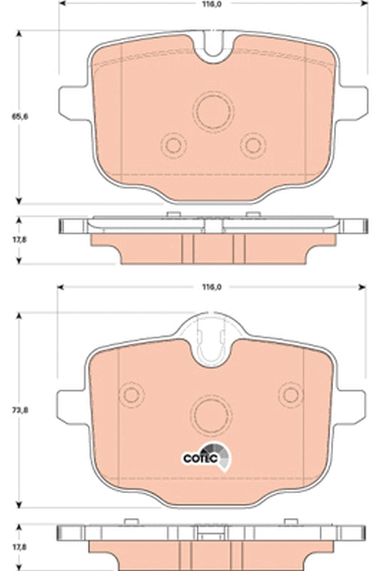 set placute frana,frana disc GDB1869 TRW