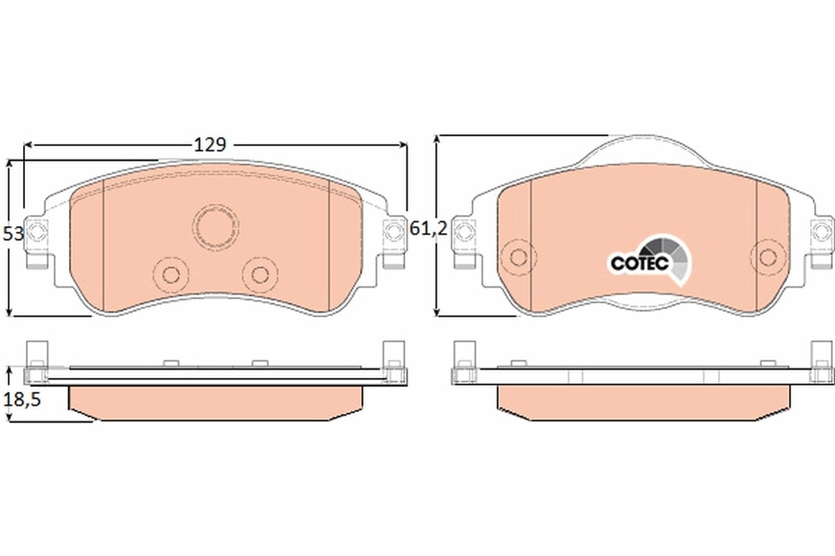 set placute frana,frana disc GDB1917 TRW