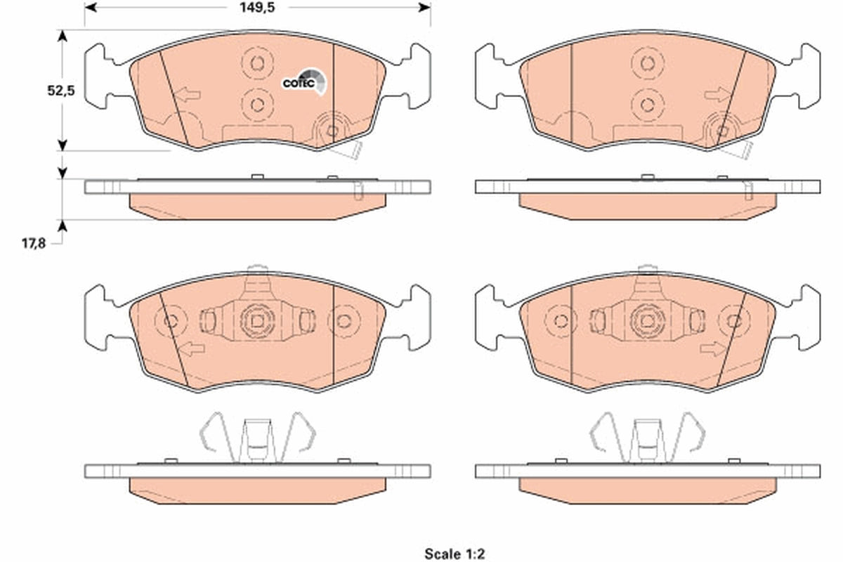set placute frana,frana disc GDB1921 TRW