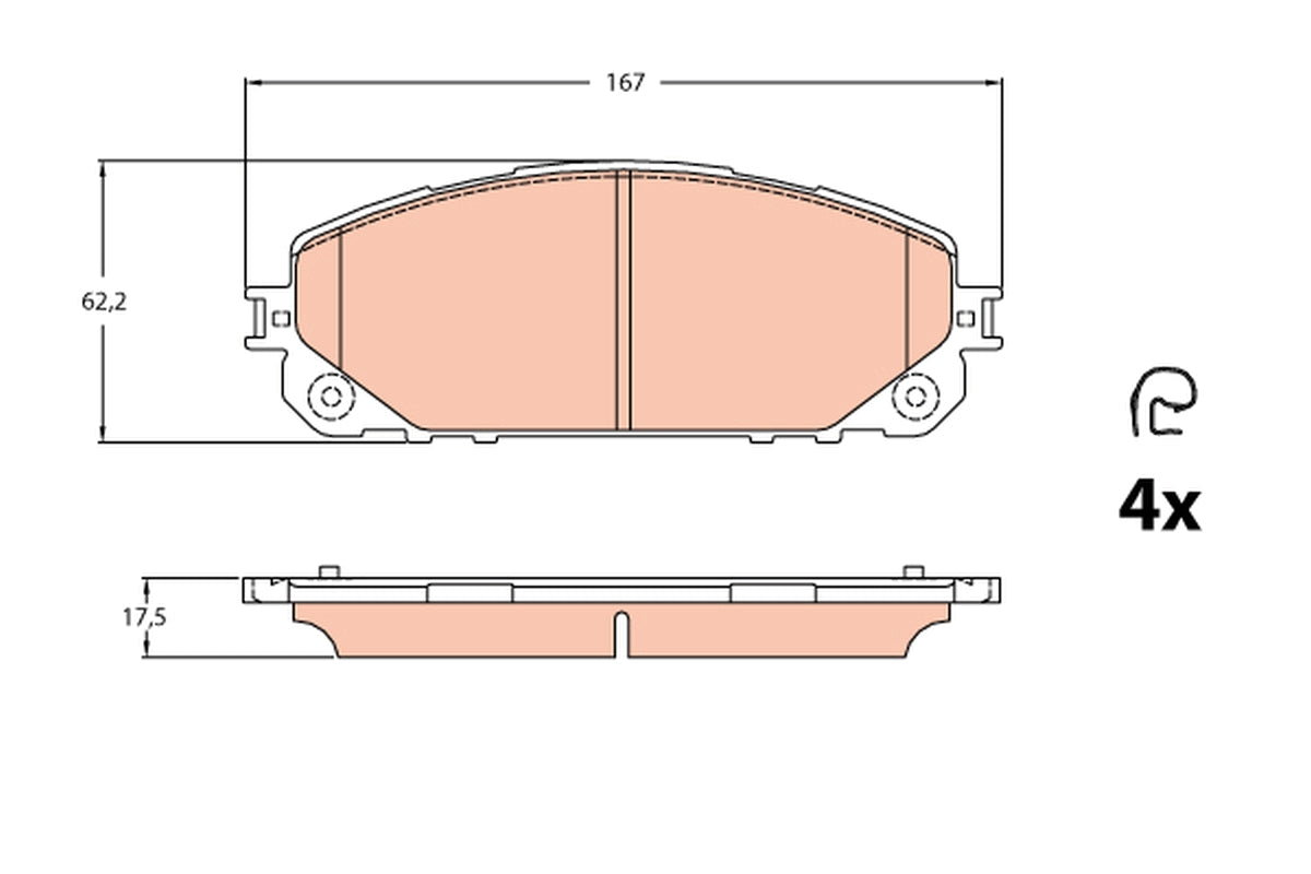 set placute frana,frana disc GDB2094 TRW