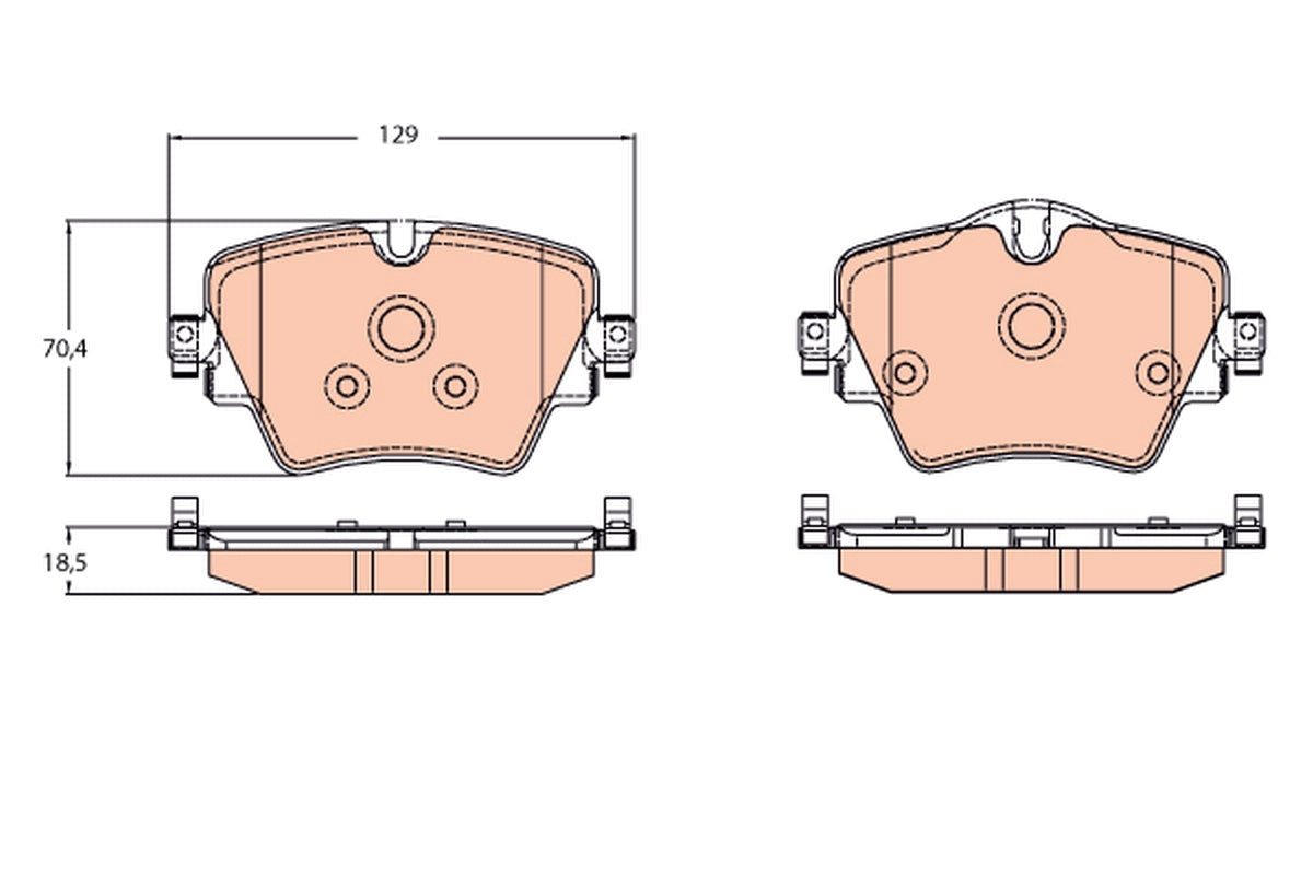 set placute frana,frana disc GDB2098 TRW