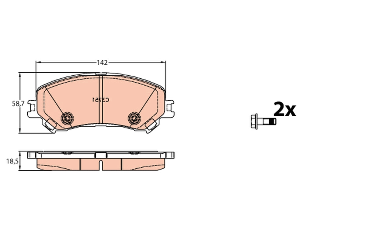 set placute frana,frana disc GDB2152 TRW