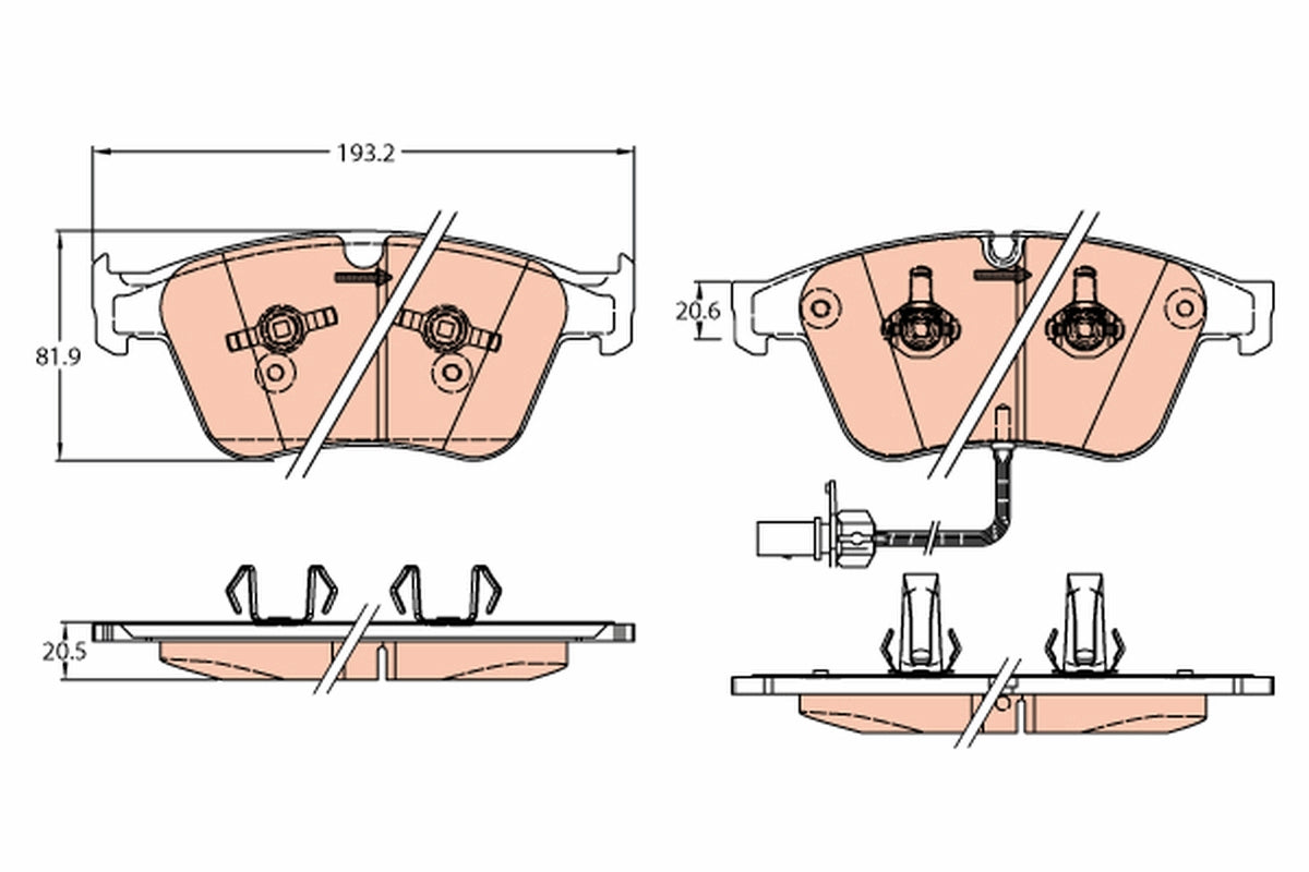 set placute frana,frana disc GDB2177 TRW