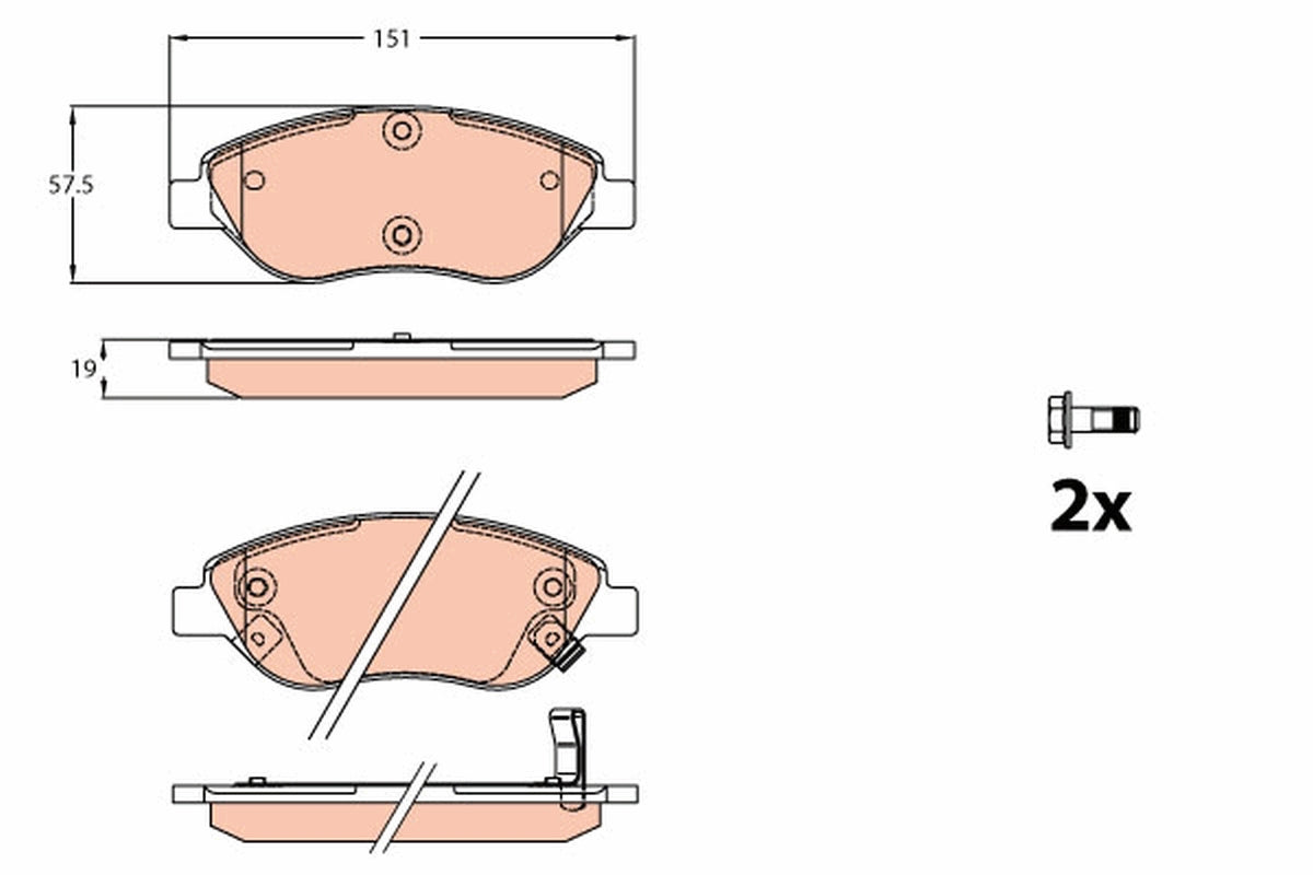 set placute frana,frana disc GDB2228 TRW