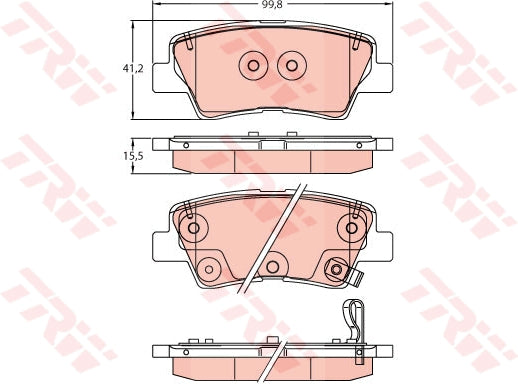 set placute frana,frana disc GDB2242 TRW