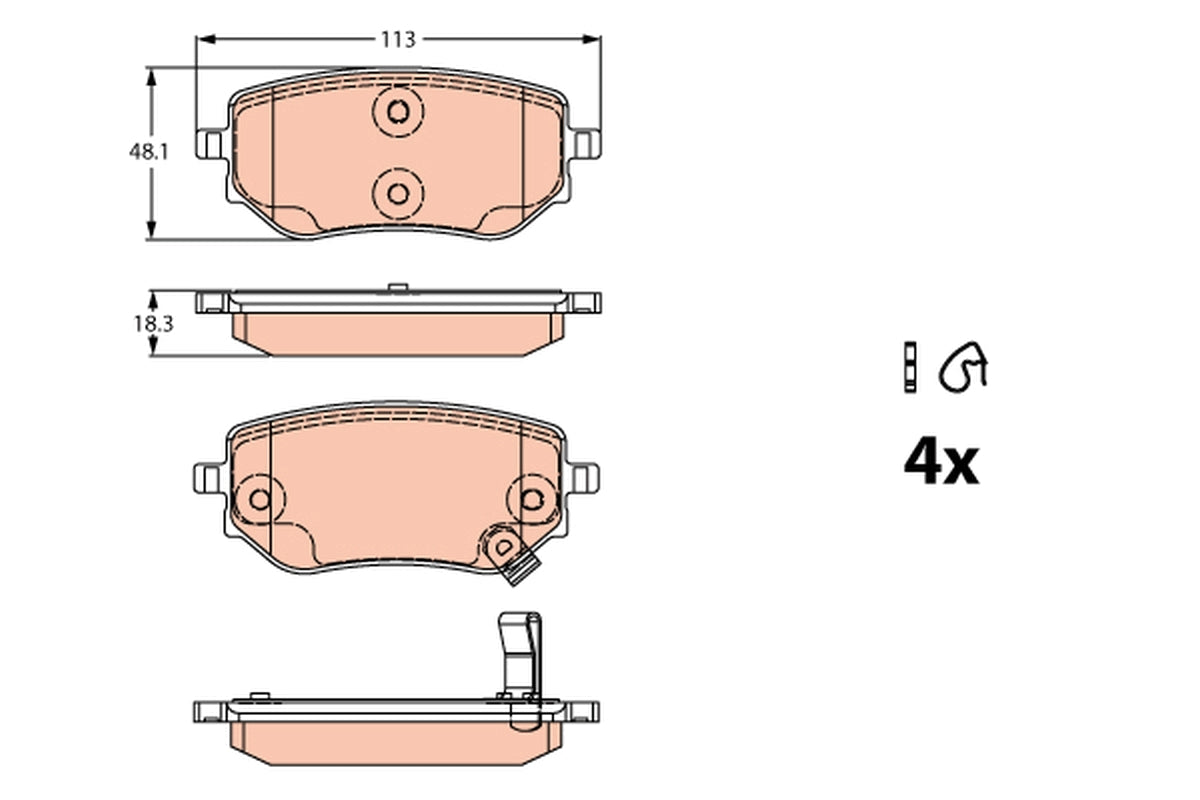 set placute frana,frana disc GDB2270 TRW