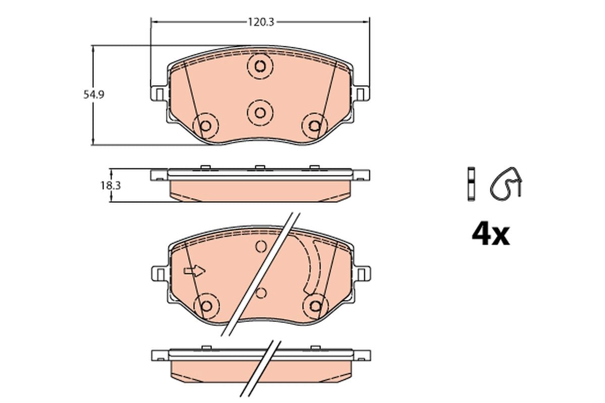 set placute frana,frana disc GDB2324 TRW