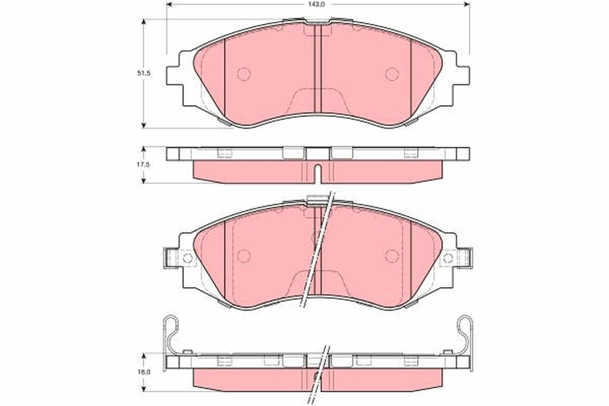 set placute frana,frana disc GDB3216 TRW