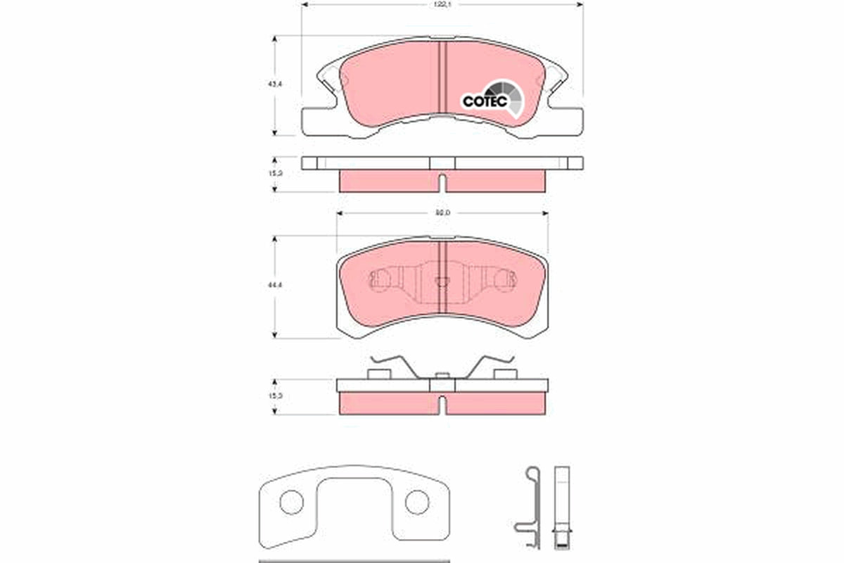 set placute frana,frana disc GDB3358 TRW