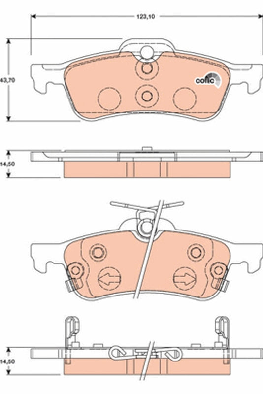 set placute frana,frana disc GDB3458 TRW