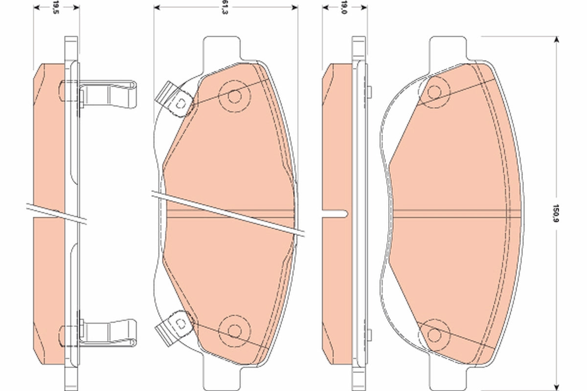 set placute frana,frana disc GDB3511 TRW
