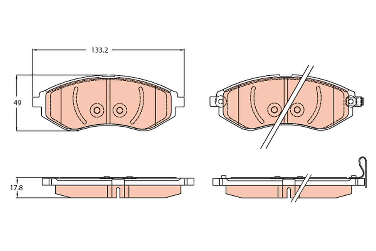 set placute frana,frana disc GDB3634 TRW