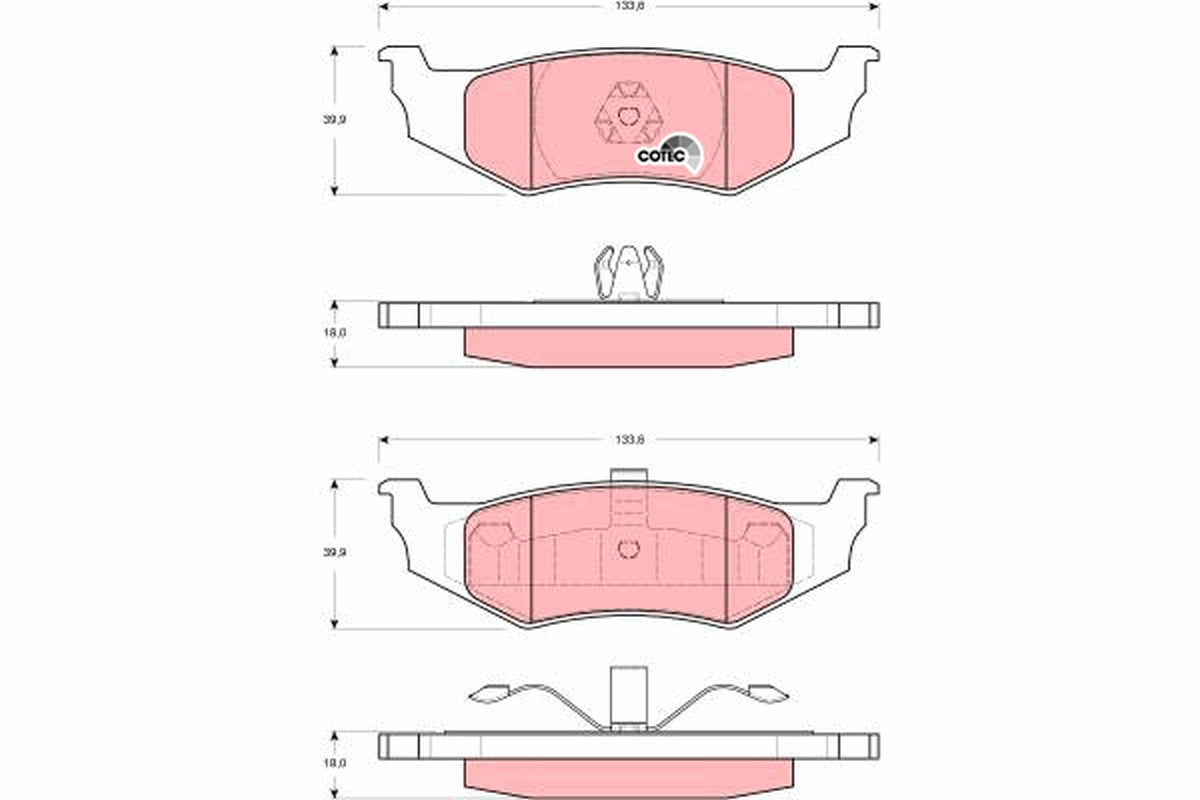 set placute frana,frana disc GDB4119 TRW