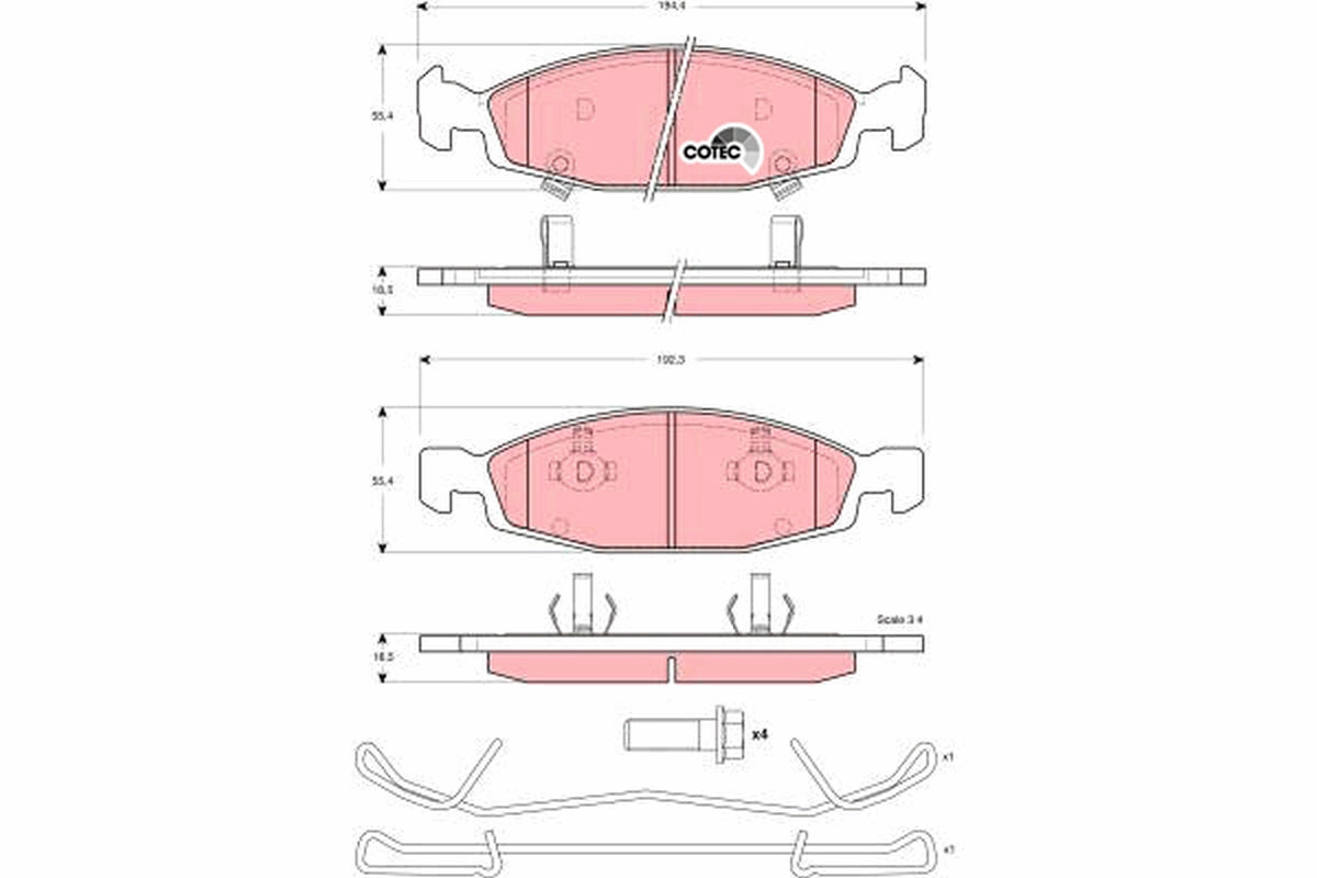set placute frana,frana disc GDB4120 TRW
