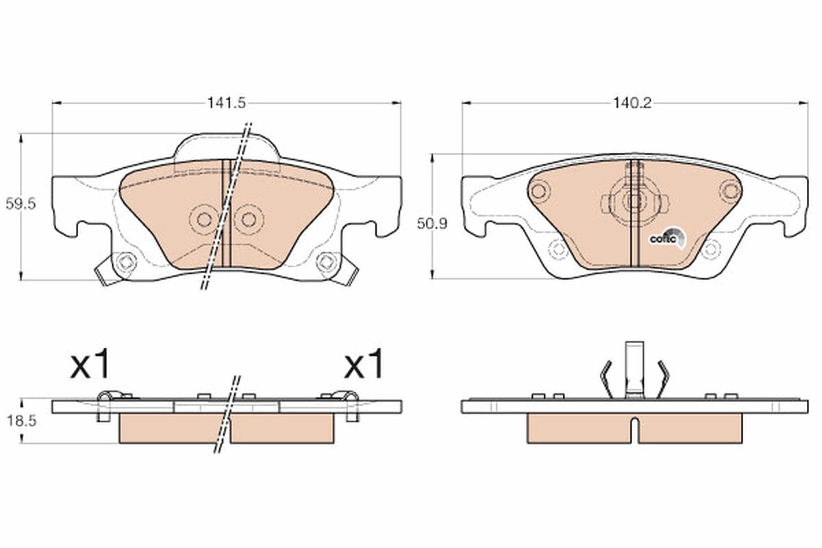 set placute frana,frana disc GDB4448 TRW