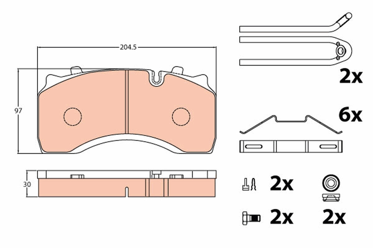 set placute frana,frana disc GDB5084 TRW