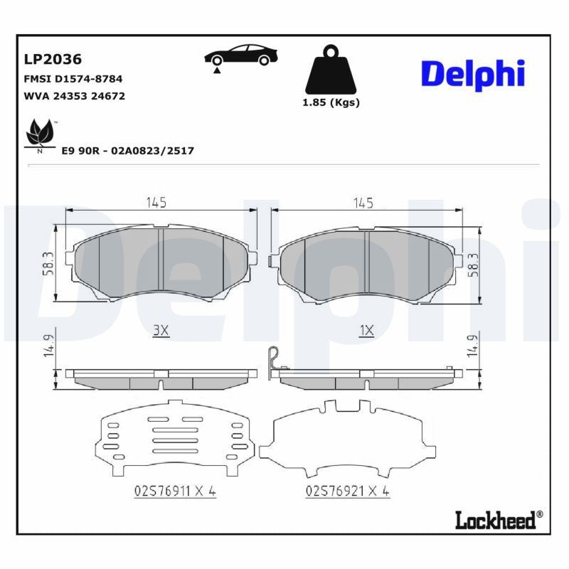 Set placute frana,frana disc LP2036 DELPHI