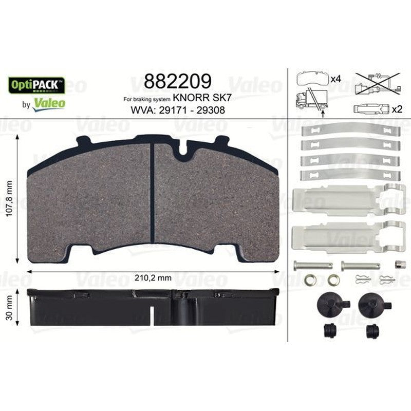 Set placute frana,frana disc 882209 VALEO